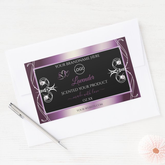 Noir Chimmery violet Décor Logo Étiquettes de prod (Enveloppe)