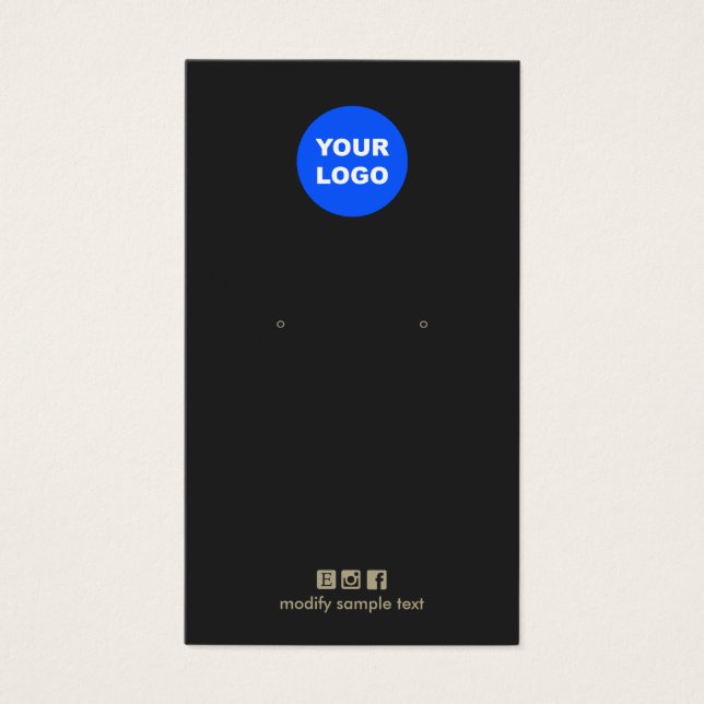 Noir clair Ajouter votre carte d'affichage d'oreil (Devant)