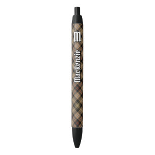 Noir Clan MacKenzie Chasse Stylo à encre Tartan Brown
