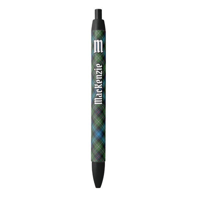 Noir Clan MacKenzie Stylo à encre Tartan (devant Vertical)