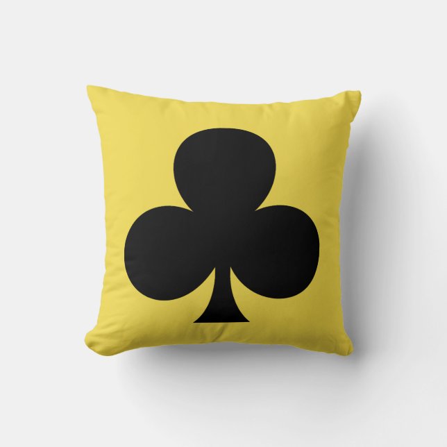 Noir Clobs Clubs Conforme Poker Jeu Coussin (Recto)