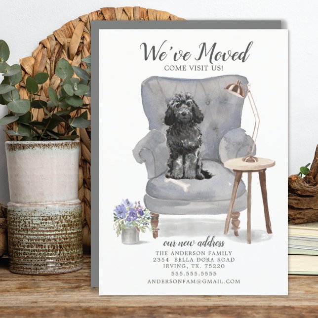 Noir Cockapoo Moving Faire-part (Créateur téléchargé)