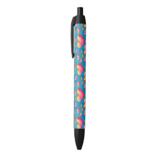 Noir Cœurs aquarelle multicolores stylo à encre noire