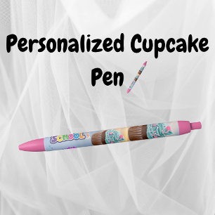 Noir Cupcake personnalisé Retour à l'école Stylo Encre