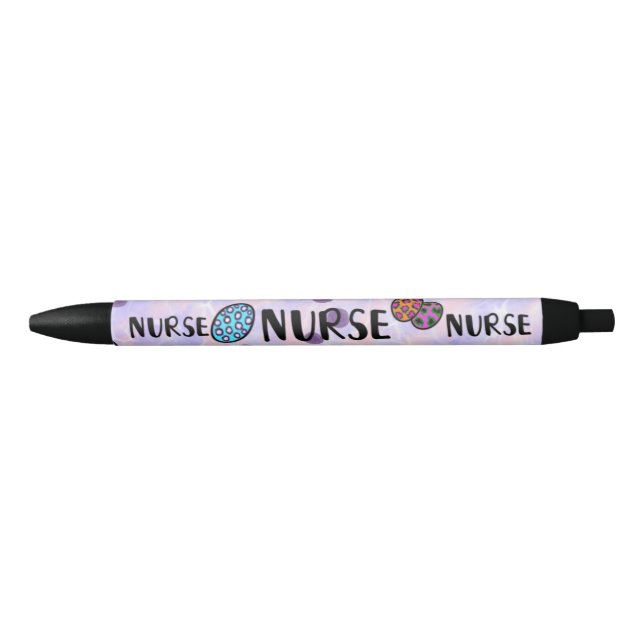 Noir Cute Colorée Nurse Purple Stylo (Devant)