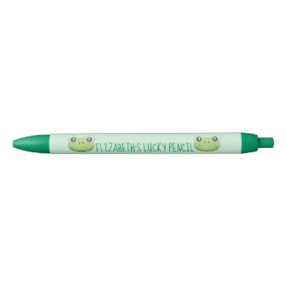 Noir Cute Grenouille verte | Retour à l'école | Stylo