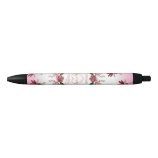 Noir Cute rose Floral Futur Infirmier Stylo