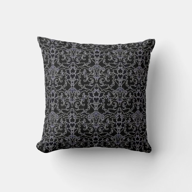 Noir Damask American MoJo Coussin (Recto)