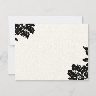Noir Damask Flower Wedding RSVP