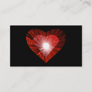 Noir de carte de visite de coeur rouge