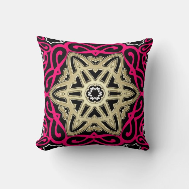 Noir de roses indien et coussin d'étoile celtique (Recto)