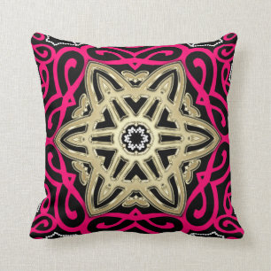 Noir de roses indien et coussin d'étoile celtique
