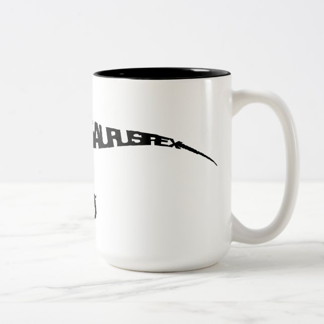 Noir de T-Rex tasse à deux tons de 15 onces (Droit)