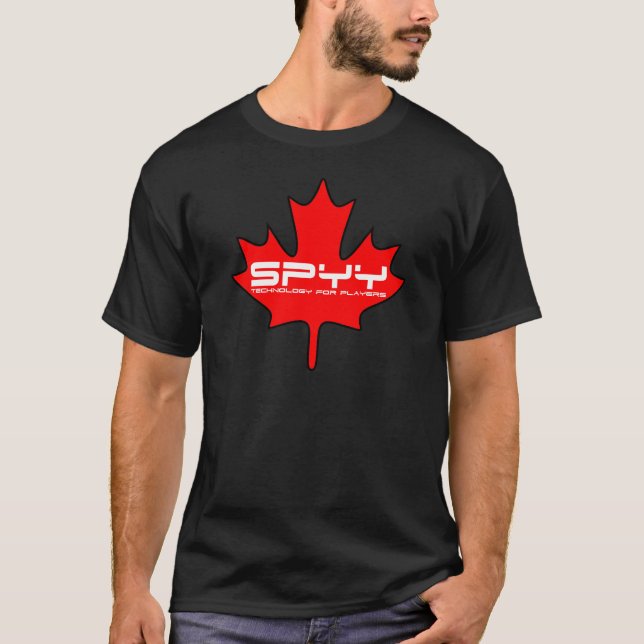 Noir de T-shirt de feuille de SPYY (Devant)