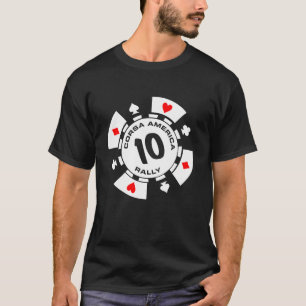 Noir de T-shirt de jeton de poker de Corsa des
