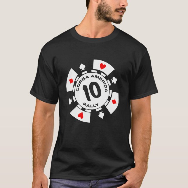 Noir de T-shirt de jeton de poker de Corsa des (Devant)
