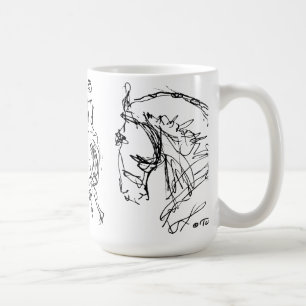 Noir de tasse de chevaux de dressage