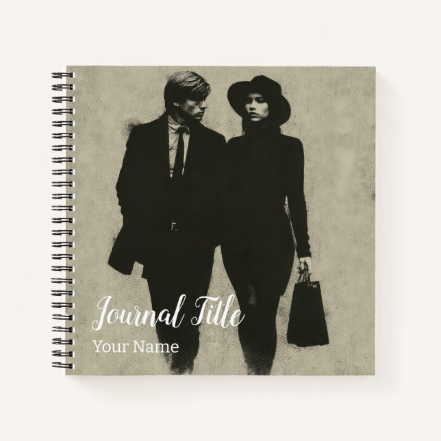 Noir Duo Journal — Nom et titre personnalisés (Devant)