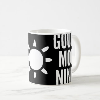 Noir élégant Bon Matin Soleil Thé Mug