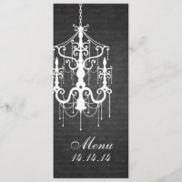 Noir élégant de lustre de menu de mariage