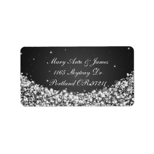 Noir élégant d'étincelle d'étoile d'adresse de étiquette d'adresse