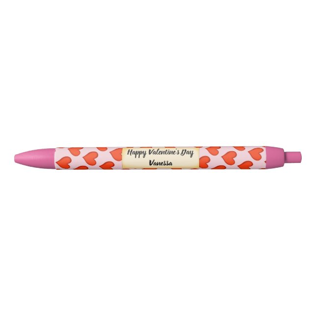 Noir Ensemble de stylo Coeurs d'amour (Devant)