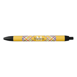 Noir Ensemble de stylo monogramme plaqué brillant à l'é