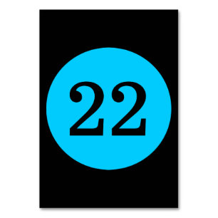 Noir et Aqua Cercle Bleu Numéro de table