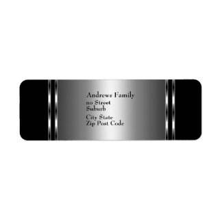 Noir et argent étiquette simple