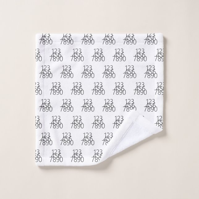 Noir et blanc : 0 à 9 (Gant de toilette)