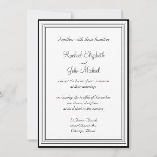 Noir et blanc 1 Faire-part de mariage