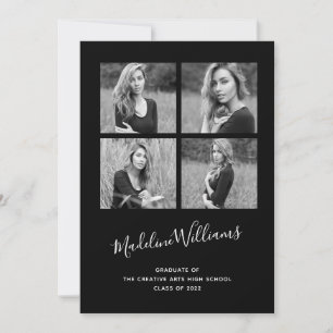 Noir et blanc 4 Photo Faire-part de graduation