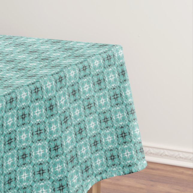 Noir et blanc À damiers Motif Turquoise Nappe (In Situ)