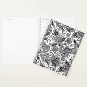 Noir et blanc à motifs paisley 
