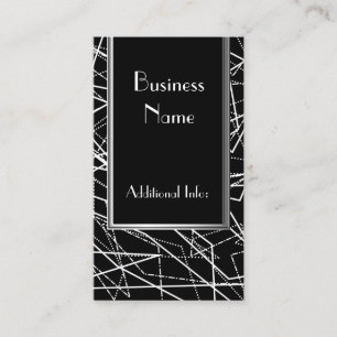 Noir et blanc Abstrait Lignes Carte de visite 2