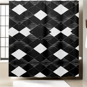 Noir et blanc Abstrait rideau de douche Style 2