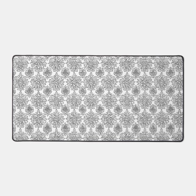 Noir et Blanc Art Mum Flower Desk Mat (Recto)