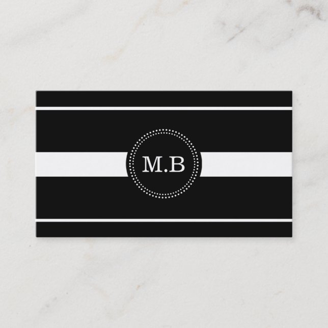 Noir et blanc barre le carte de visite (Devant)