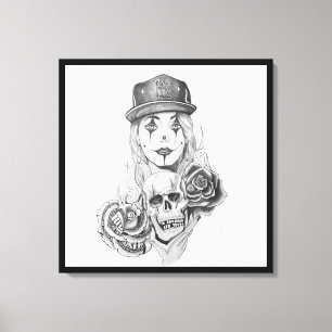 Noir et blanc chicano d'impression d'art de toile