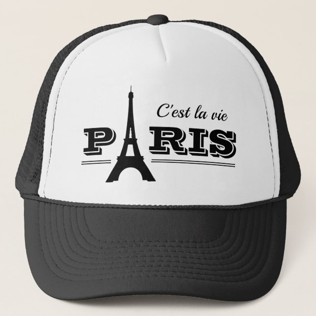 Noir et blanc classique - Paris - casquette (Devant)