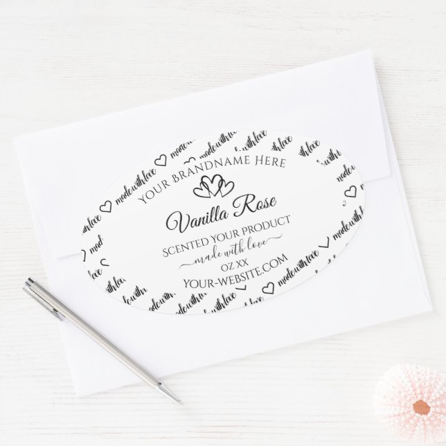 Noir et blanc Cloud Produit Coeurs Étiquette (Enveloppe)