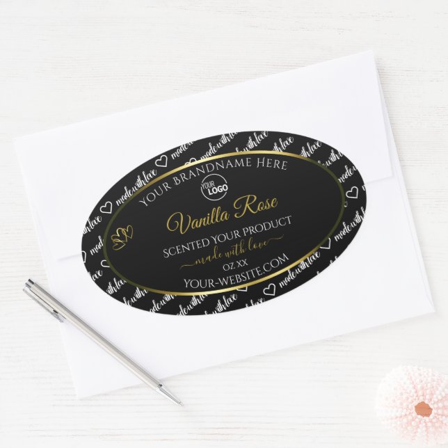 Noir et blanc Cloud Produit Logo Étiquette Gold (Enveloppe)