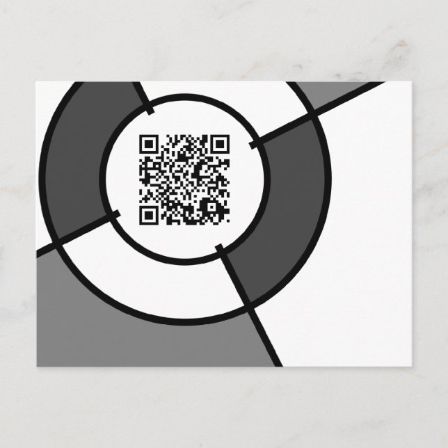 noir et blanc code QR carte postale (Devant)