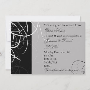noir et blanc Corporate party Invitation