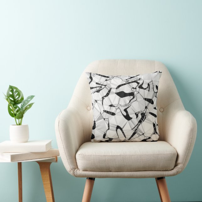 Noir et blanc dans le coussin en mouvement (Chaise)