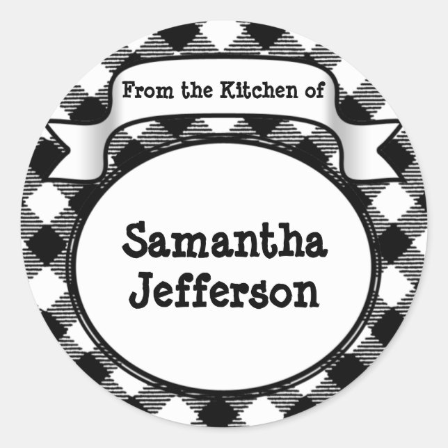 Noir et blanc -De la cuisine de- Jar ou Étiquette (Devant)