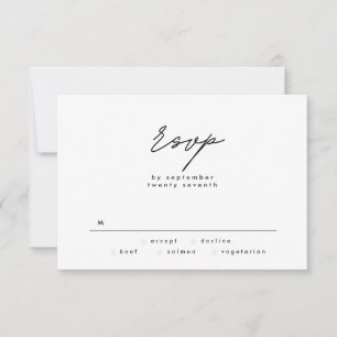 Noir et blanc de mariage Simply Elegant RSVP