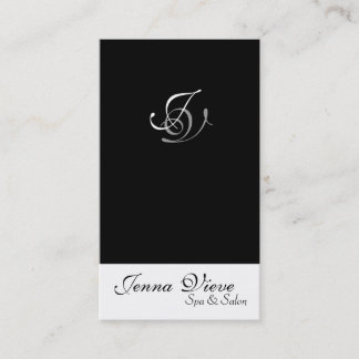Noir et blanc de monogramme de carte de visite de