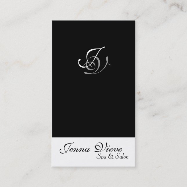 Noir et blanc de monogramme de carte de visite de (Devant)