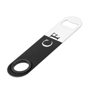 Noir et blanc demi initiales personnalisées